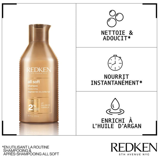 Shampooing hydratant cheveux secs All Soft Redken 300ML