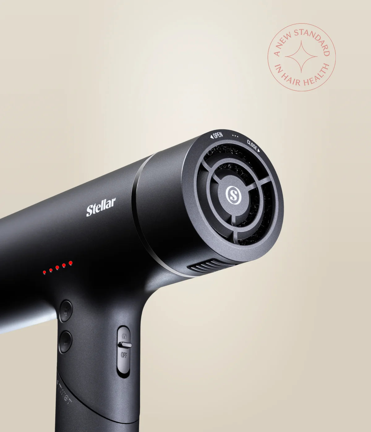 Arrière du sèche-cheveux Stellar OmniFlex et ses réglages
